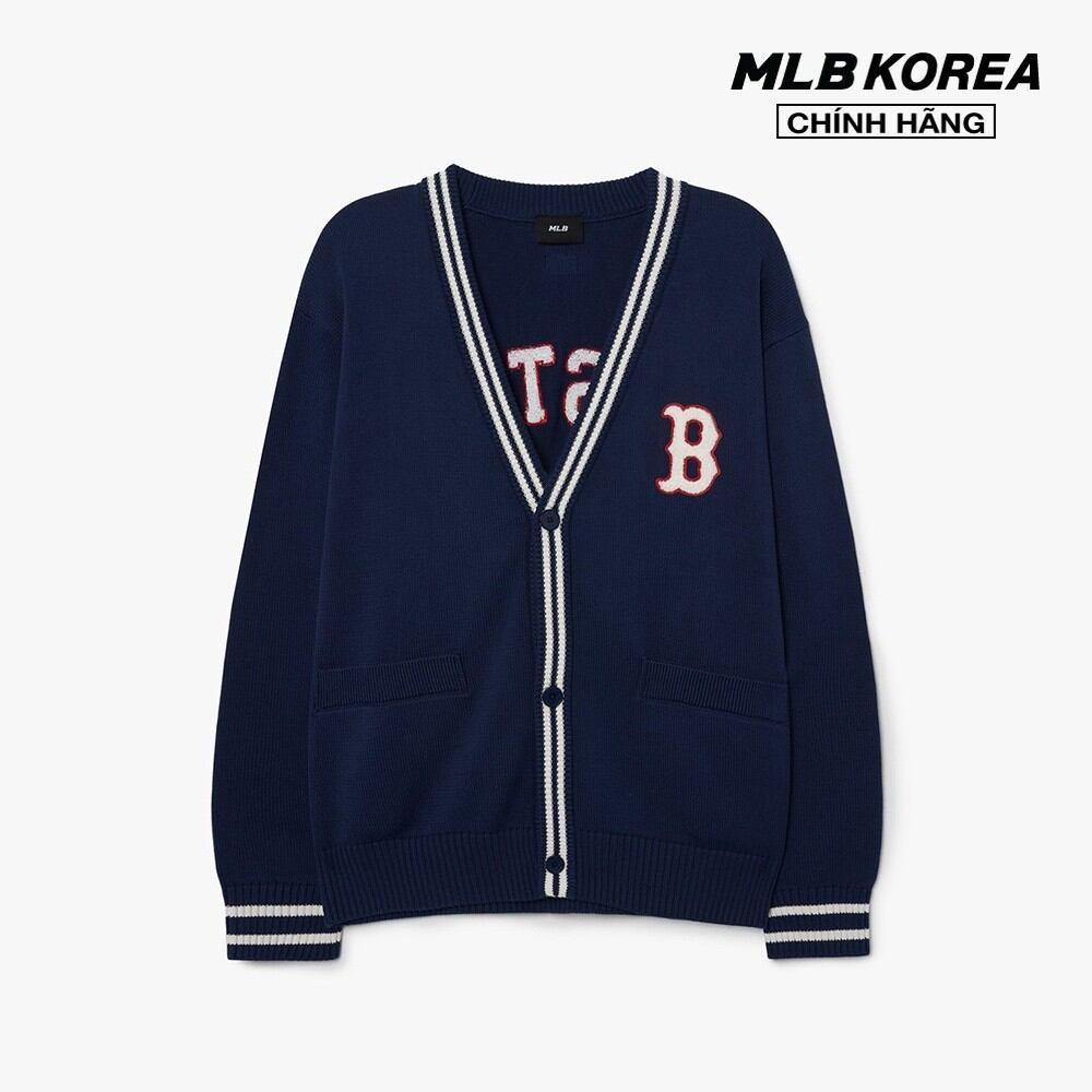 Mlb - áo khoác cardigan phom suông varsity overfit 3akcv0131-43nys