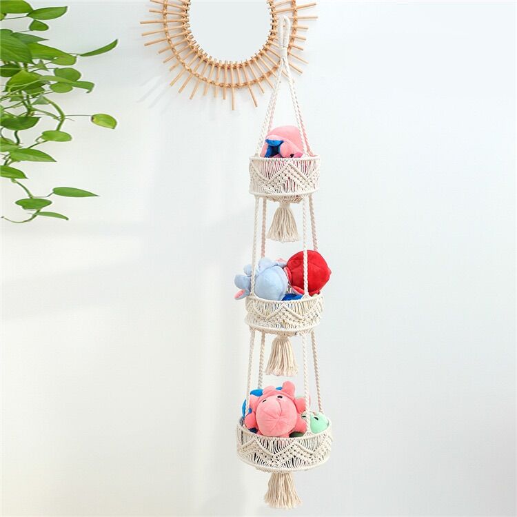 Macrame Rổ treo trái cây, vật dụng, chậu cây trang trí nhà cửa gọn gàng