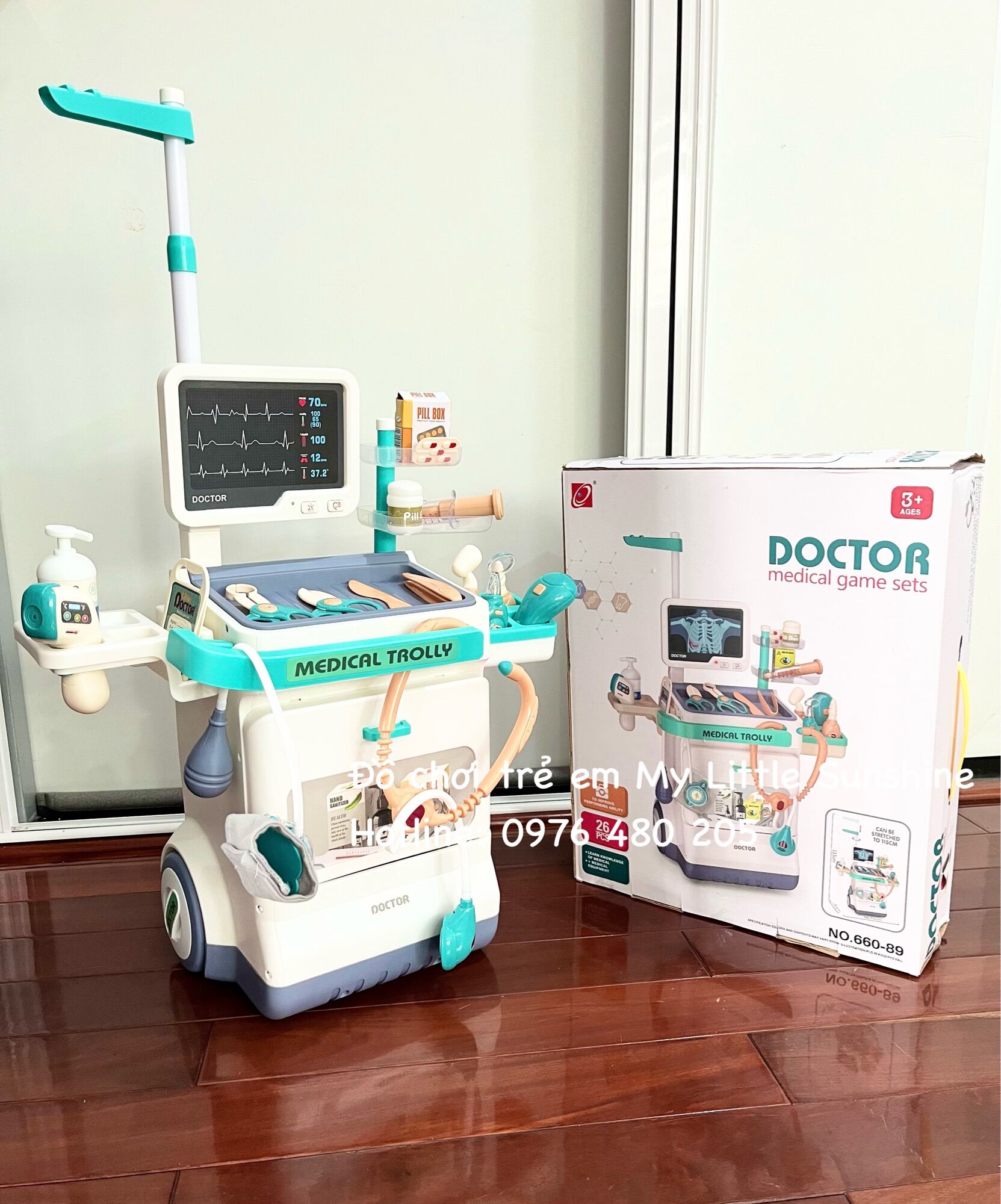 Đồ chơi xe đẩy bác sĩ 26 chi tiết cho Bé