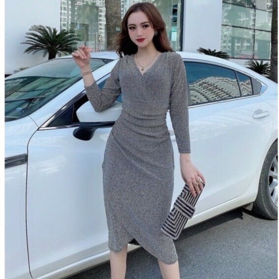 Đầm dự tiệc nhũ lấp lánh