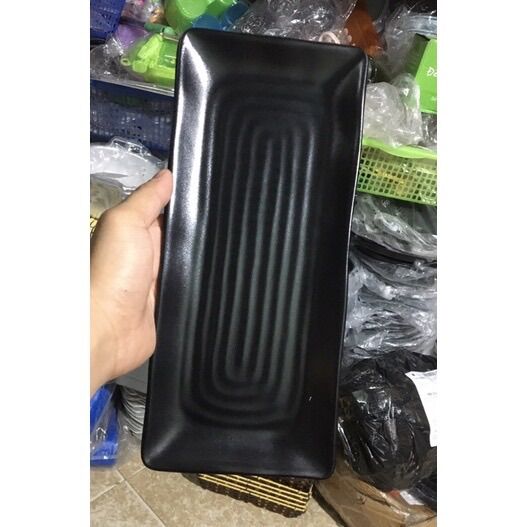 Đĩa chữ nhật đen nhám fataco