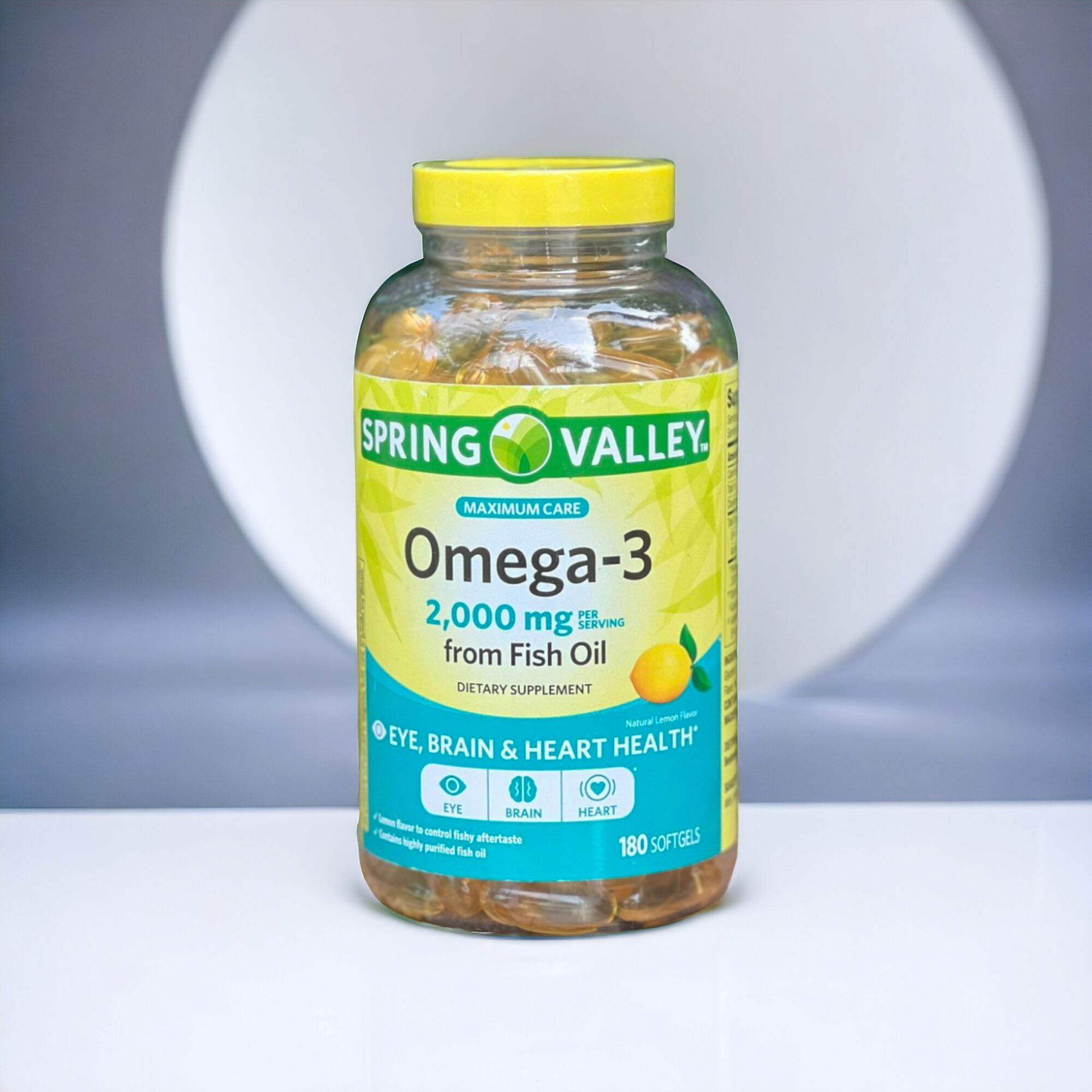 180 viên dầu cá hương chanh spring valley 2000mg
