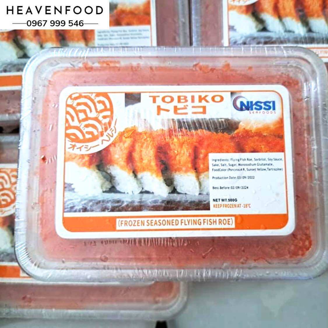 Trứng cá chuồn Tobiko . Giá sỉ full hộp 500g