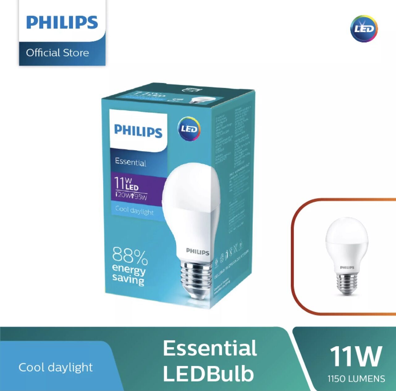 Bóng led bulb essential 11w philips. bóng led tròn 11w philips. sản phẩm chính hãng philips.