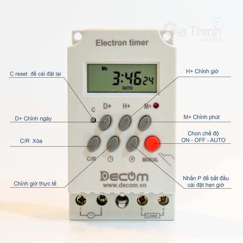 Timer hẹn giờ điện tử tắt bật tự động chính hãng DECOM