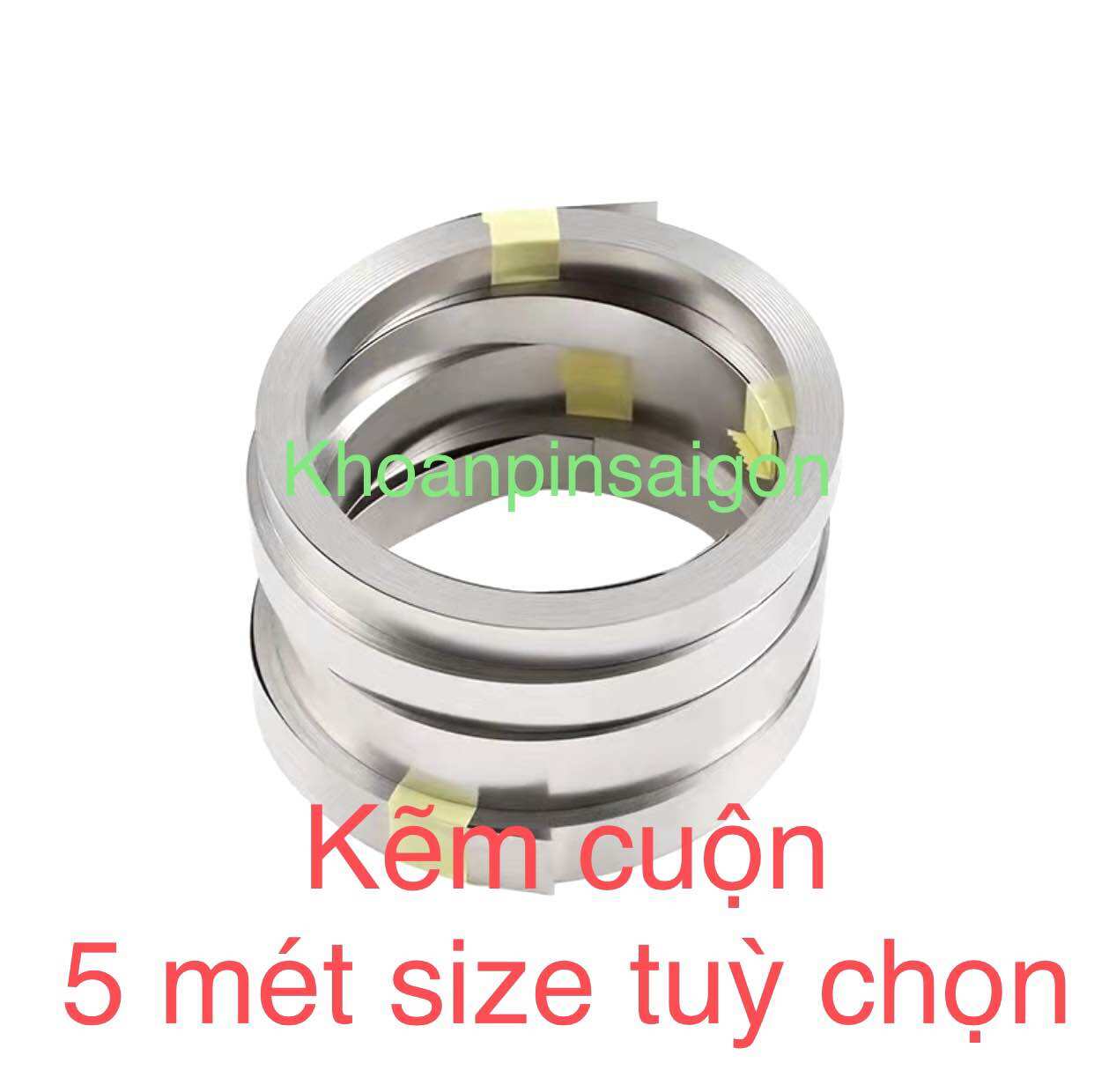 Cuộn 5mét kẽm hàn cell pin đơn , dày 0,15mm-0.2mm