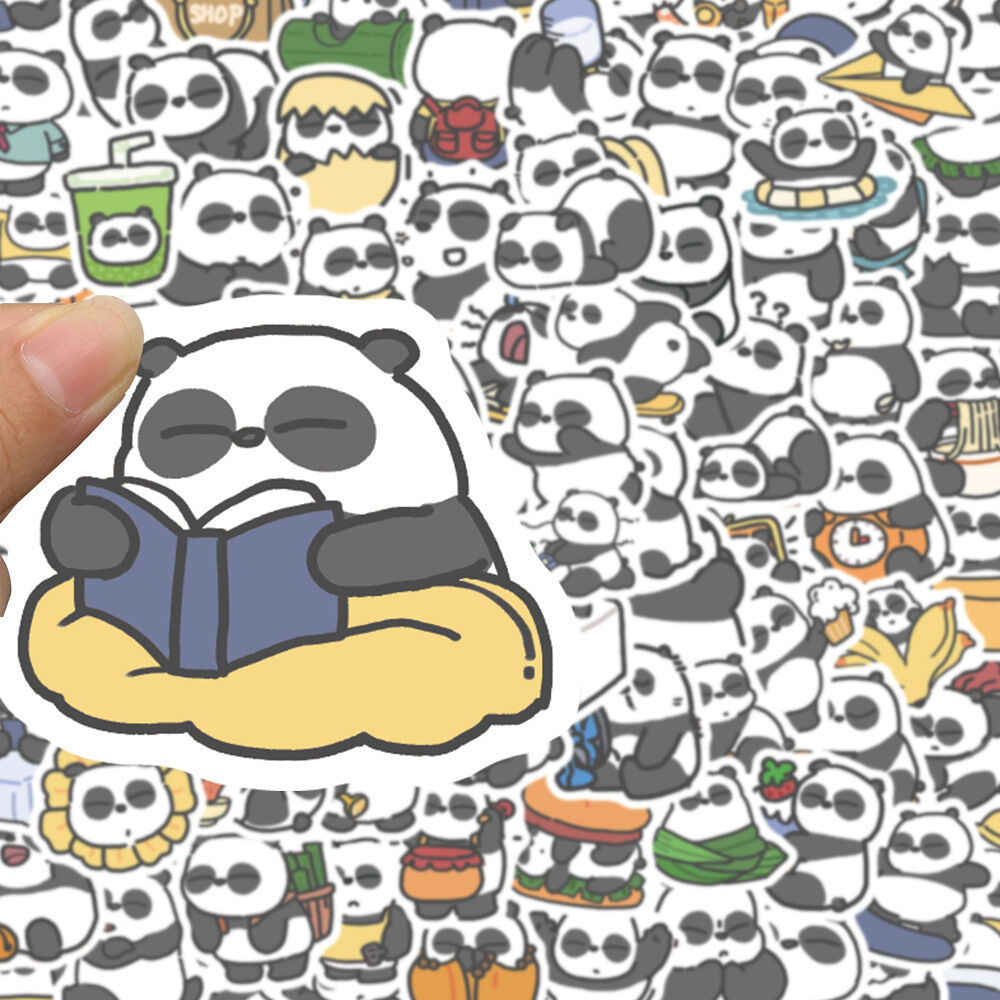 Set 90 miếng sticker hình dán chống nước gấu trúc panda