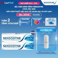 Bộ 2 Kem đánh răng SENSODYNE Cool Gel 160g giúp giảm ê buốt hiệu quả với hương bạc hà mát lạnh