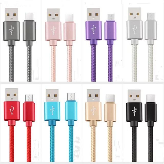 Dây cáp sạc iPhone, cáp sạc bọc dù iPhone usb,micro, type-c,Oppo, Samung,xaomi