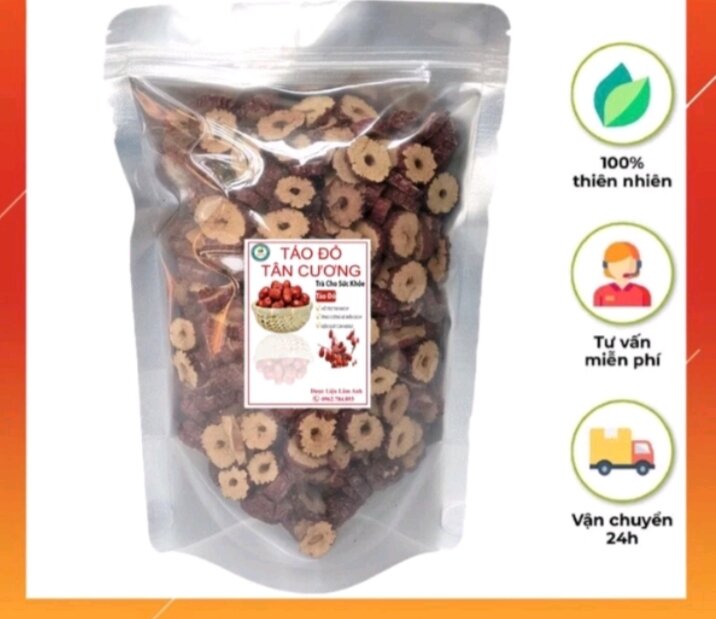Chuẩn 1 kg táo đỏ tân cương thái lát sấy khô cao cấp