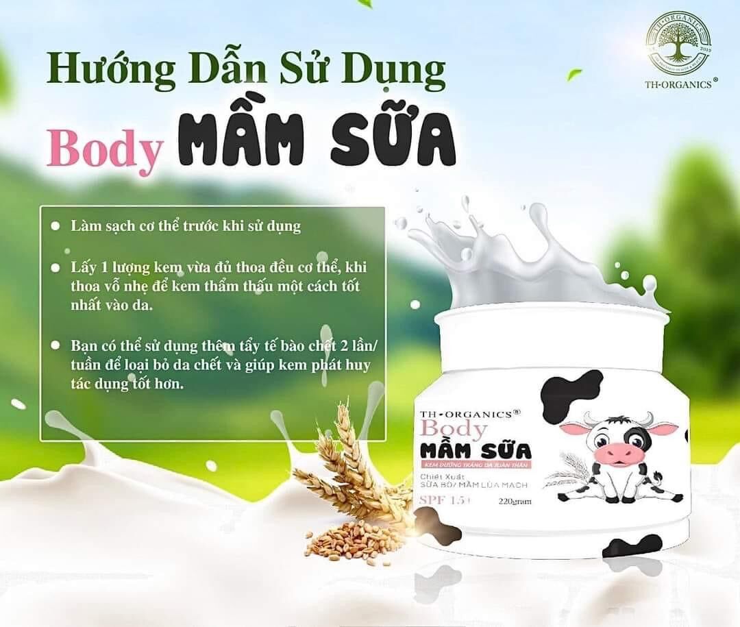 Kem trắng da Body Mầm Sữa TH ORGANICS 220gr