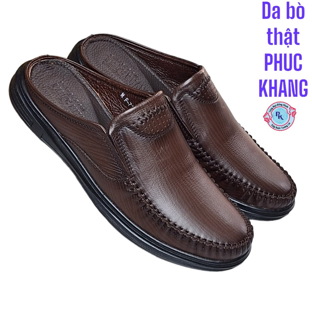 Giày sục nam da bò cao cấp 712 nâu giày sapo nam đẹp