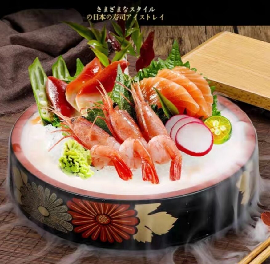 Khay tròn sashimi Nhật/khay tròn sushi Nhật/khay đá trưng sashimi