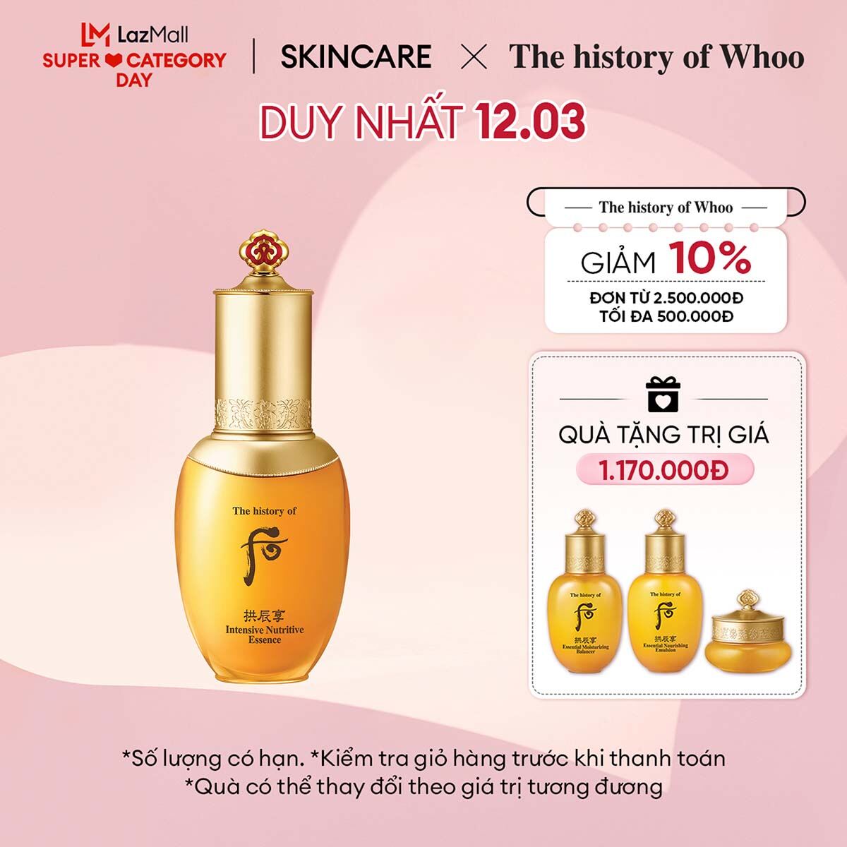 Tinh chất dưỡng ẩm Đông y The history of Whoo Gongjinhyang Intensive Nutritive Essence 45ml