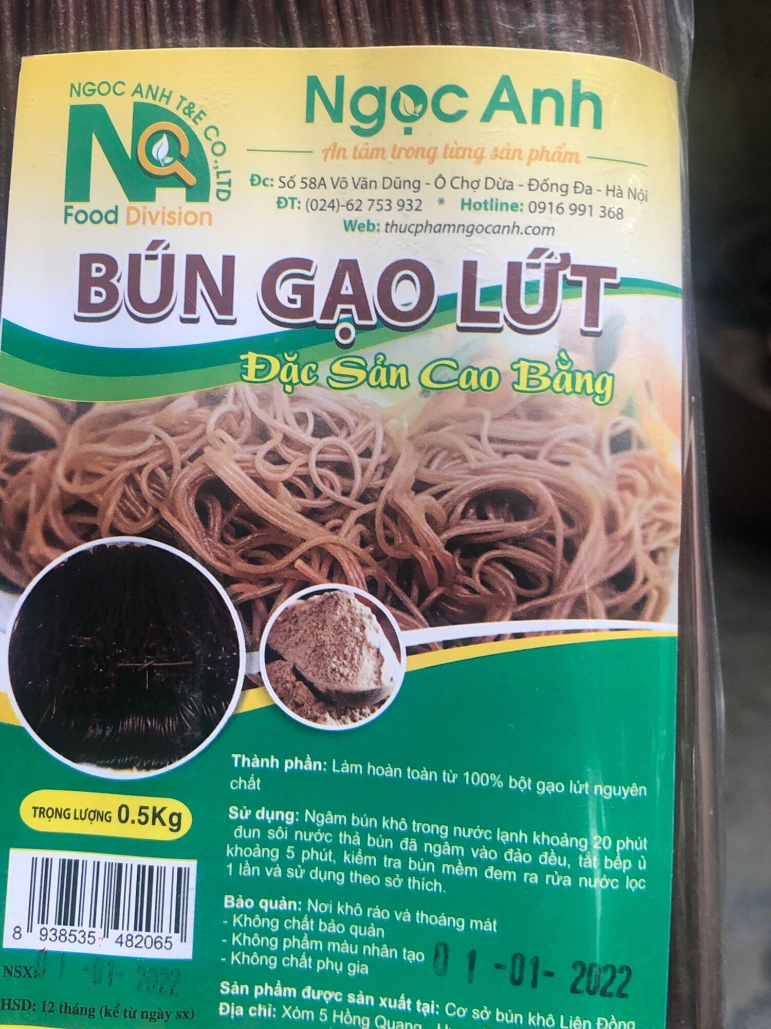 Bún gạo lứt 0,5 kg