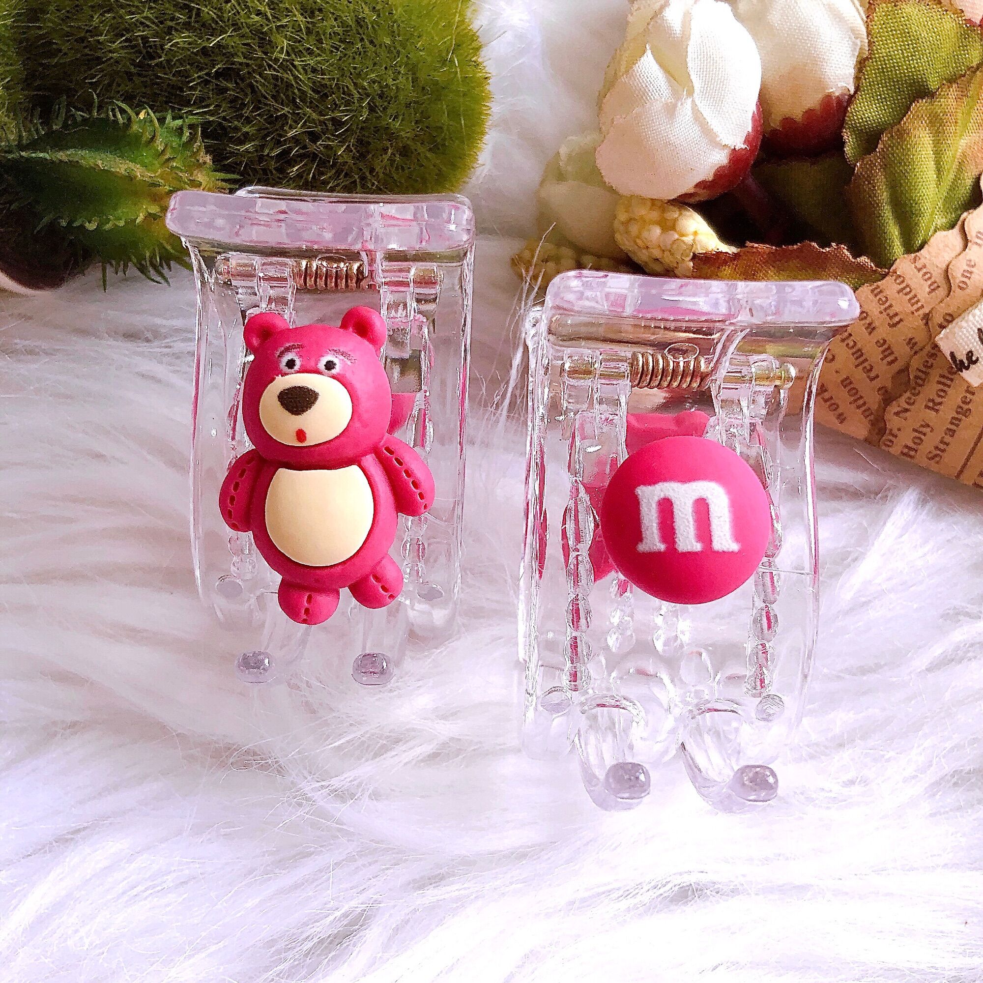 Kẹp tóc càng cua 5 răng Gấu dâu Lotso