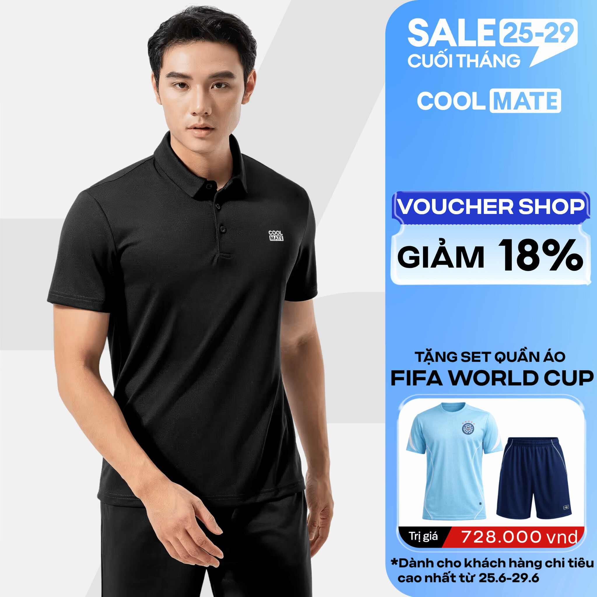 Áo Polo thể thao nam ProMax-S1, áo tập Gym, chạy bộ , Pickleball, Tennis thoáng khí, thấm hút tốt Logo Coolmate