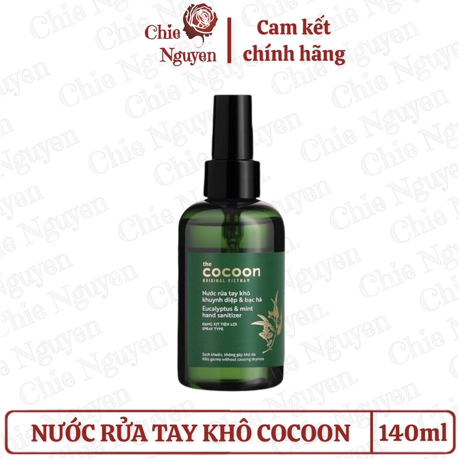Nước rửa tay khô Cocoon khuynh diệp & bạc hà 140ml