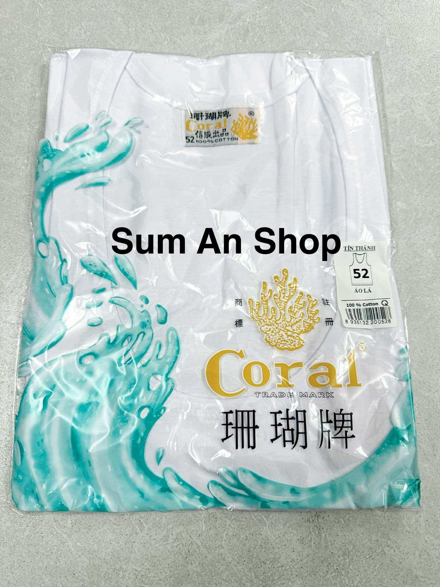 Áo lá áo lót thun nam CORAL(hiệu Sanho) 3 lỗ