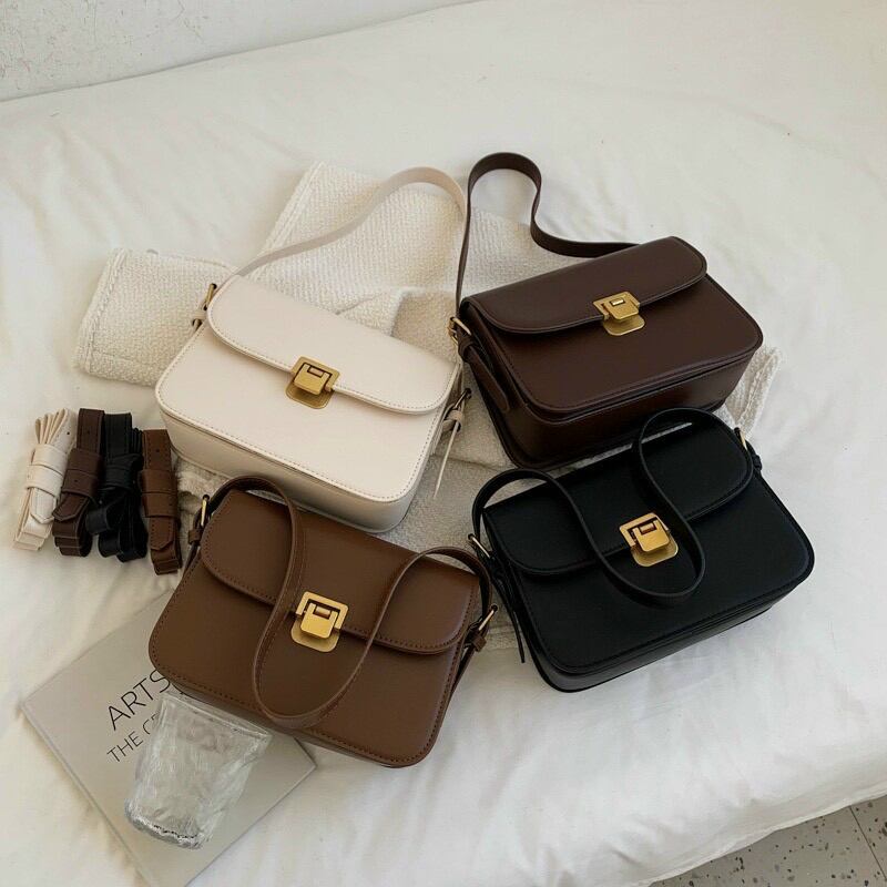 Túi xách nữ , tui kẹp nách khóa gập 3 ngăn siêu đẹp size 22cm mã tm10