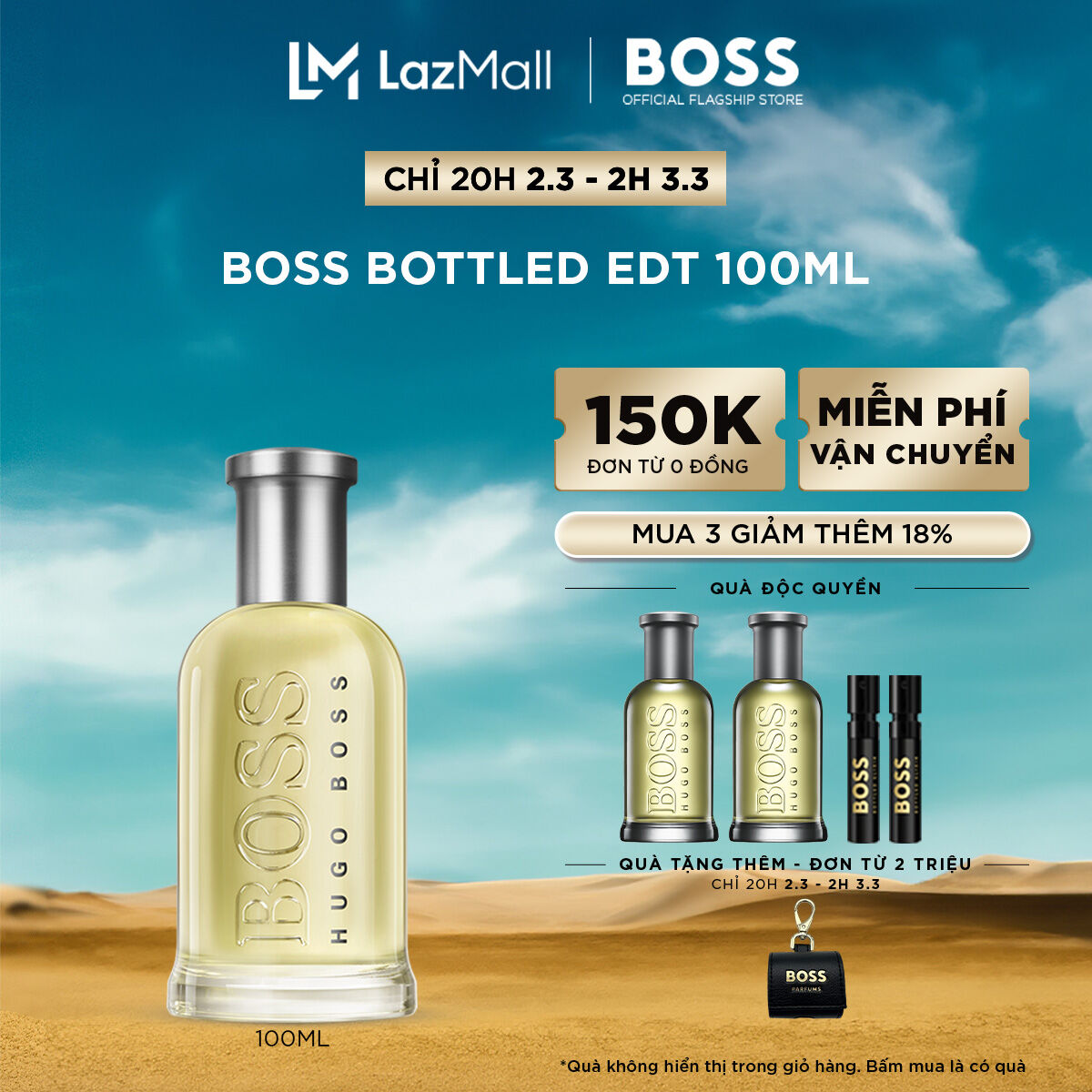 [CHỈ TRONG THÁNG 11 | CLEARANCE SALE] Nước hoa Nam BOSS Bottled EDT 100ml