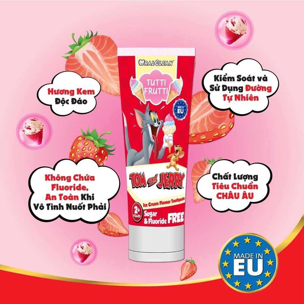 Kem đánh răng trẻ em Oral clean Tom&Jerry 75ml