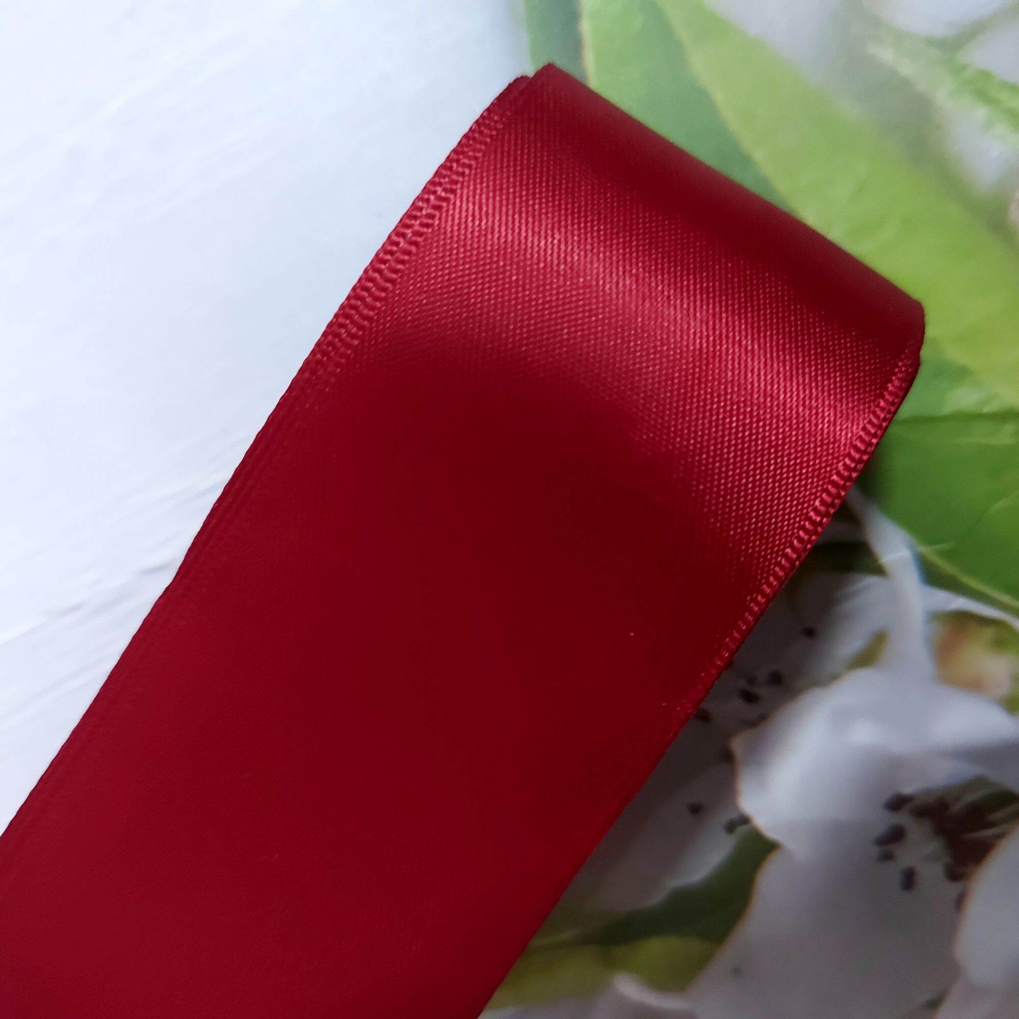 (5 MÉT) RUY BĂNG LỤA 2 MẶT  , PHỤ KIỆN THỦ CÔNG, BẢN RỘNG 4 CM.