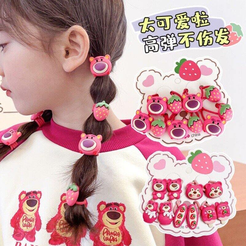 Set 10 dây cột tóc gấu dâu dễ thương dành cho bé yêu