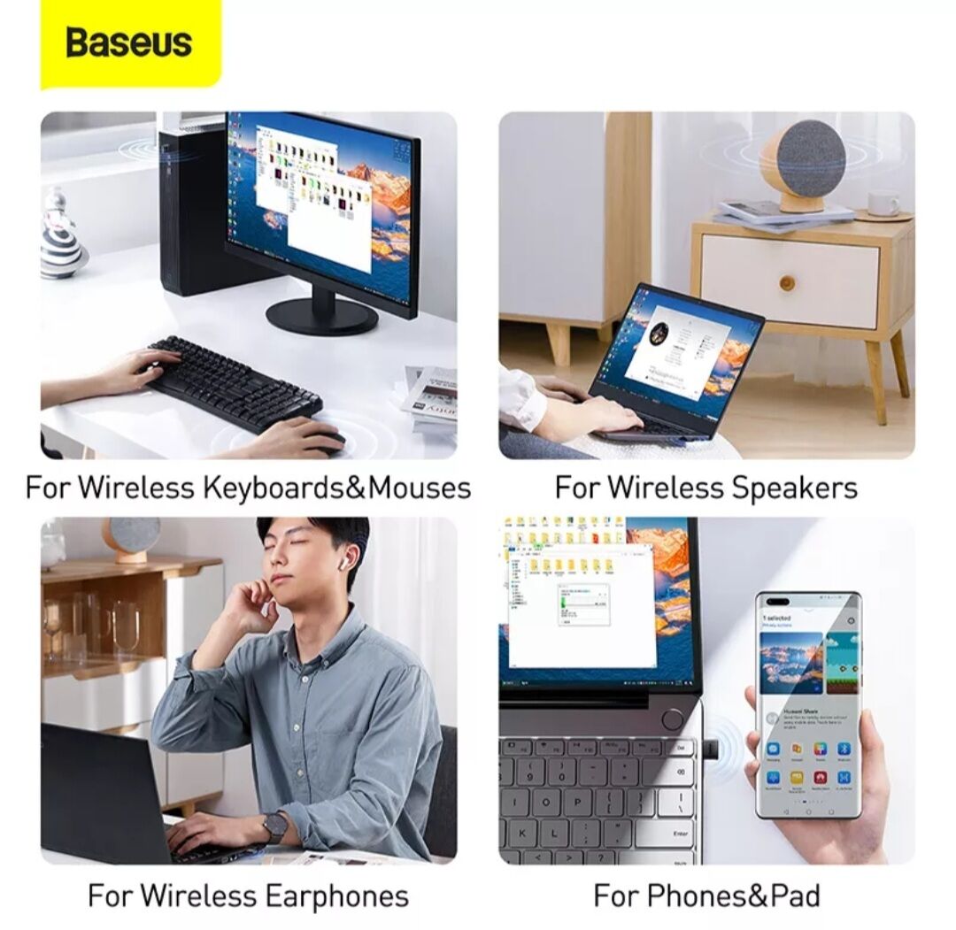 Baseus USB Bluetooth 5.0 phát âm nhạc thu âm thanh