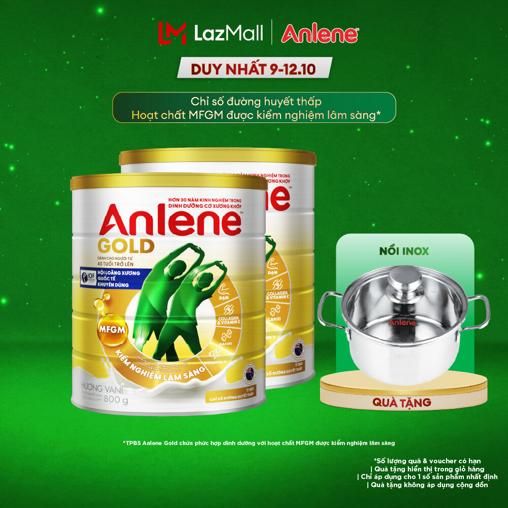 [Voucher giảm đến 16%][FREESHIP 0Đ TOÀN QUỐC] Combo 2 Sữa Bột Anlene Gold Lon 800G