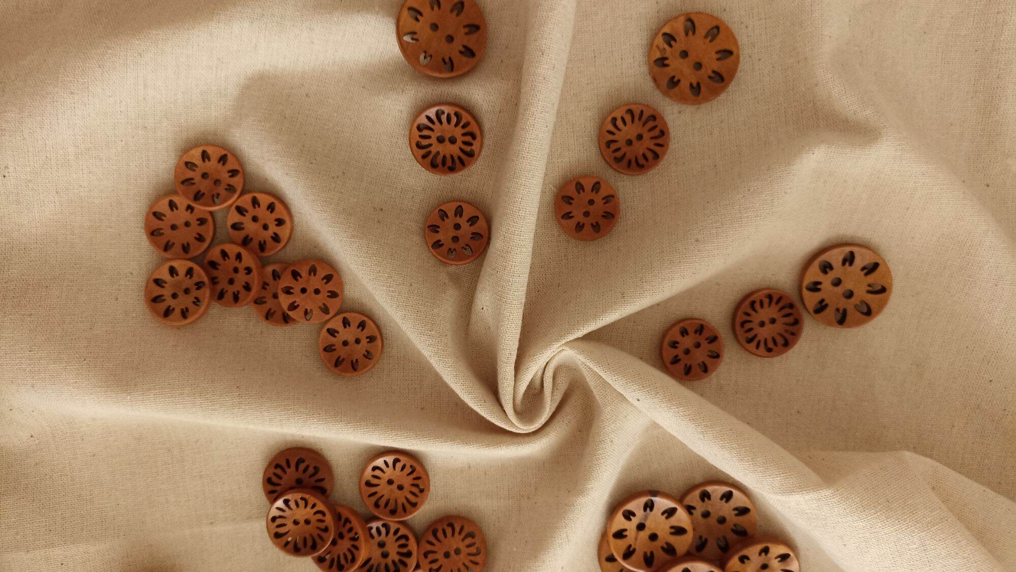 20 nút gỗ cúc gỗ làm đồ trang trí làm vòng handmade