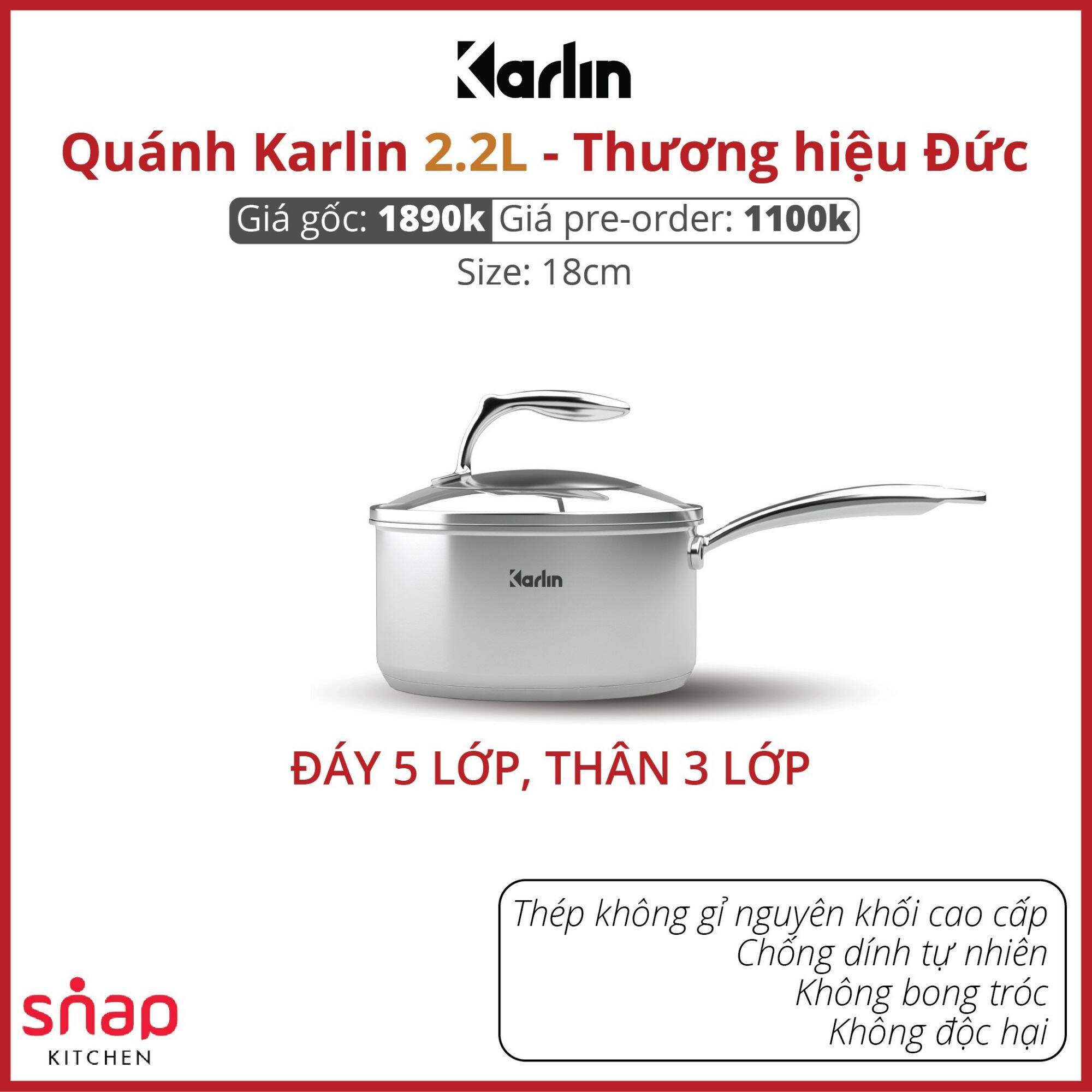 Nồi Chảo Inox KARLIN thương Hiệu Đức