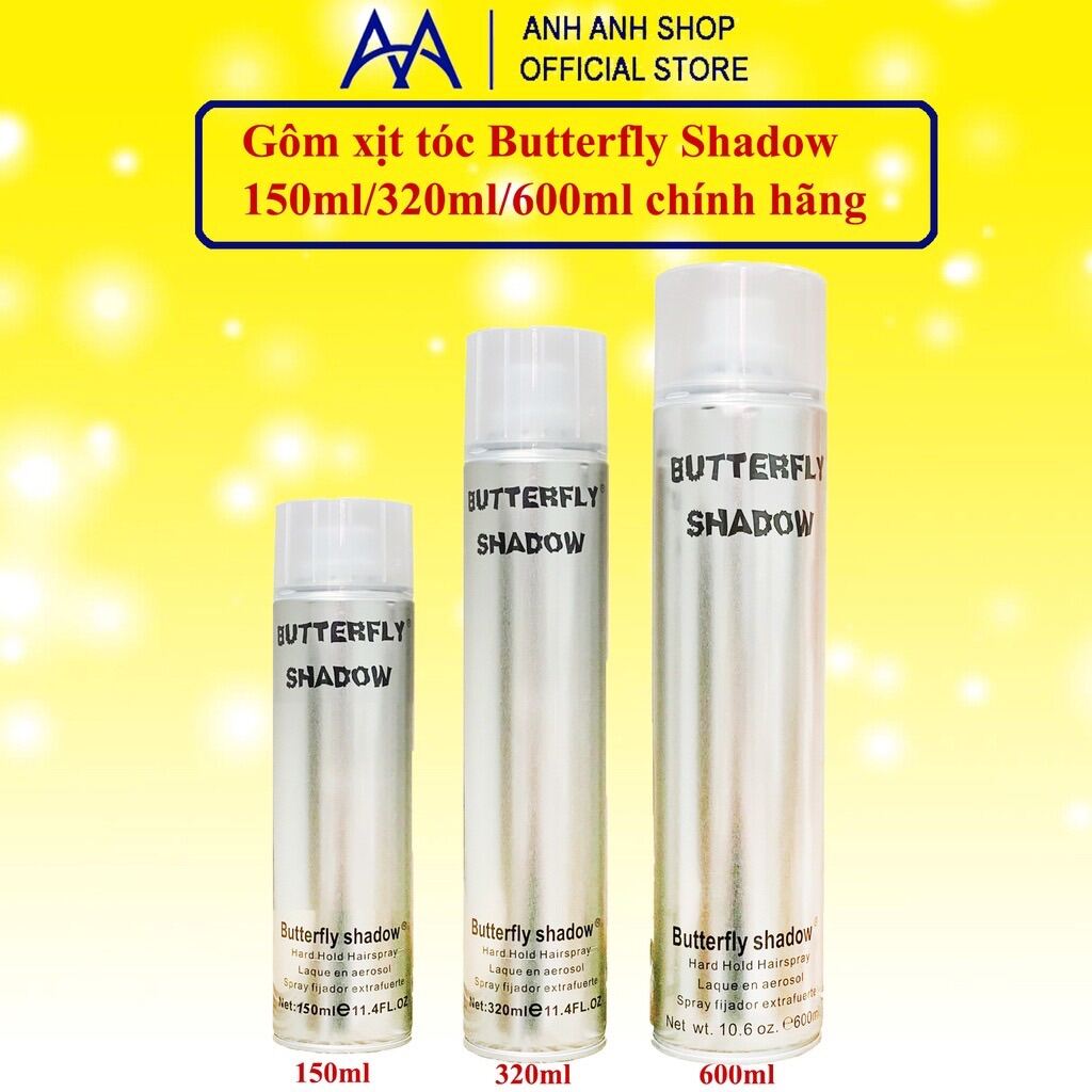 CHÍNH HÃNG GÔM XỊT TÓC BUTTERFLY SHADOW TẶNG LƯỢC
