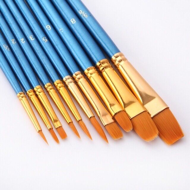 Bộ 10 bút vẽ màu Acrylic, màu nước, sơn dầu chuyên nghiệp