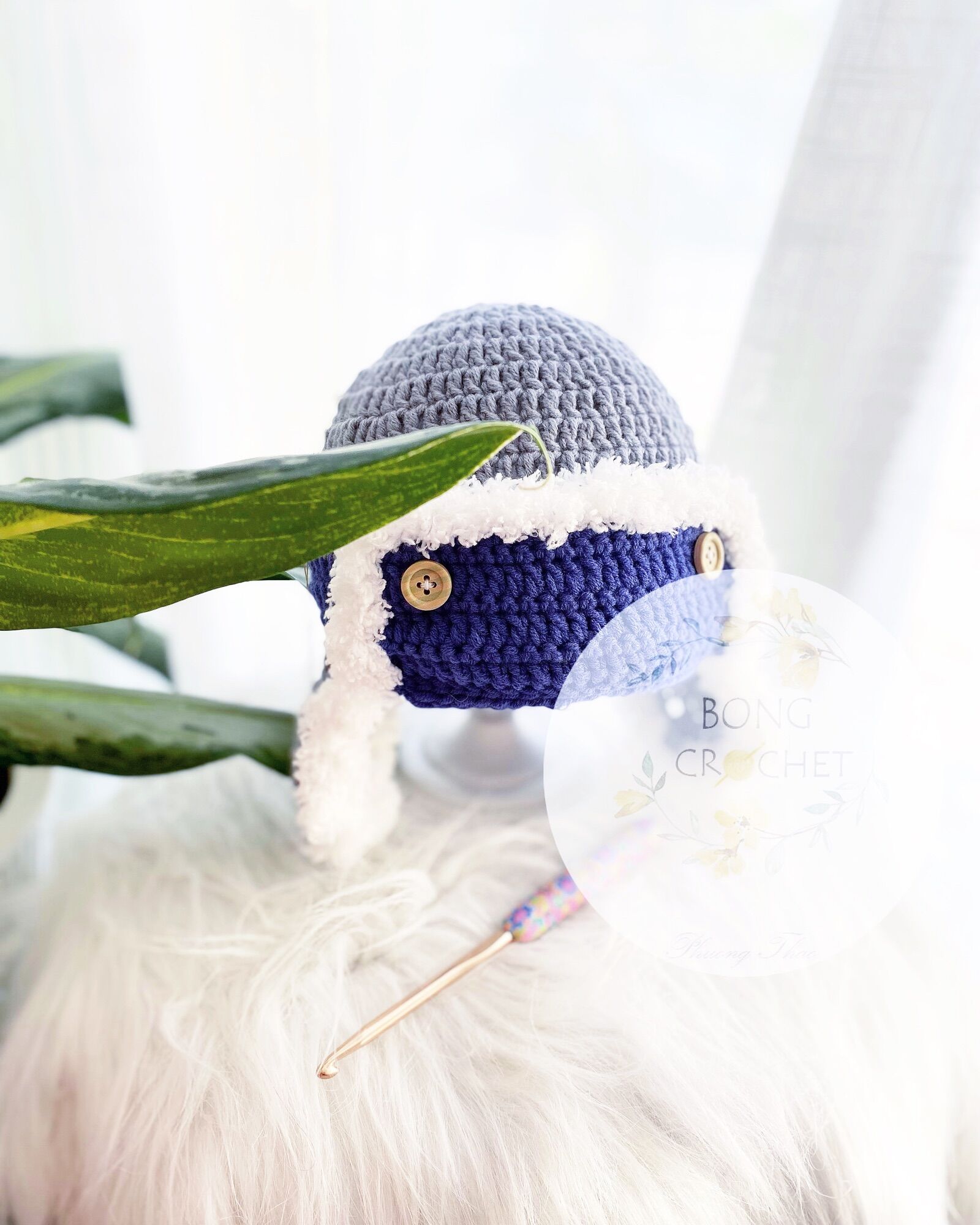 Mũ len phi công xinh cho bé trai [crochet] 🦋🧺