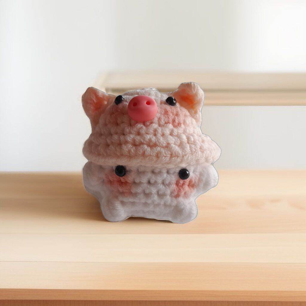 Móc khóa bé nấm bằng len handmade
