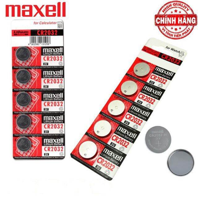 Vỉ 5 pin maxell cr 2032 / cr 2025 / cr 2016 lithium battery chính hãng