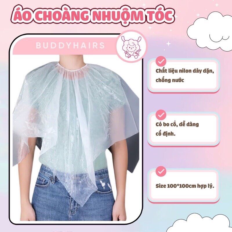 Áo choàng nhuộm tóc nilon dày dặn phiên bản cải tiến Buddyhairs, Buddyhair, Buddy.hairs