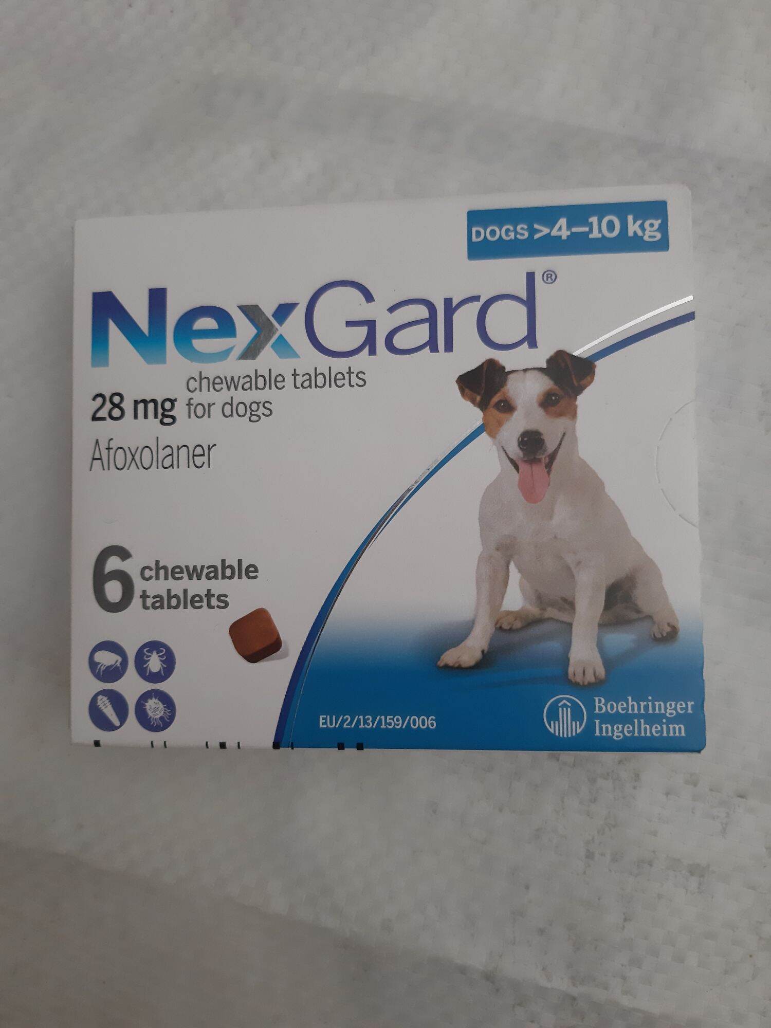 VIÊN-NexGard Dog >4-10kg-trị ve,bọ chét,ghẻ cái,mò bao lông.