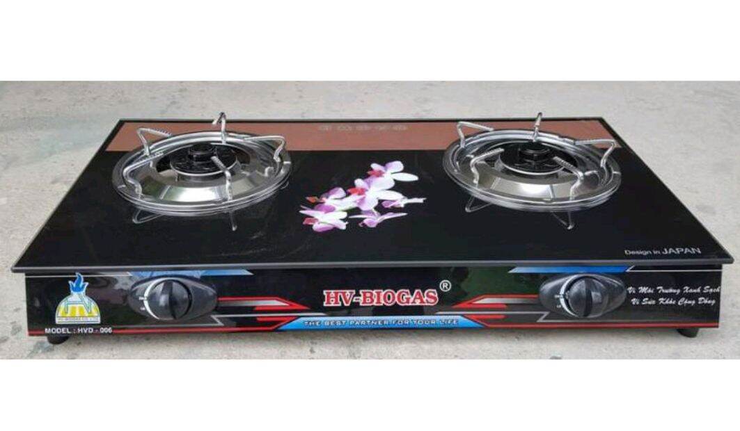 Bếp biogas mặt kính đôi