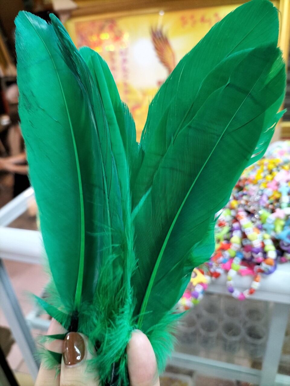 Lông gà nhân tạo trang trí làm handmade 10 cái