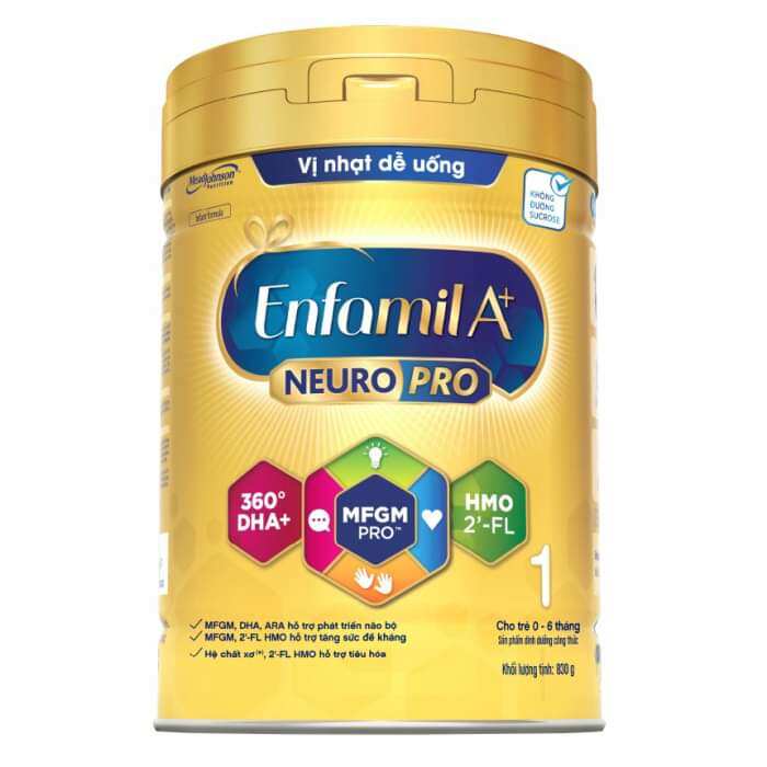 Sữa bột enfamil a+ neuropro 1 với 2’-fl hmo hộp 830gr móp do vận chuyển date 2023