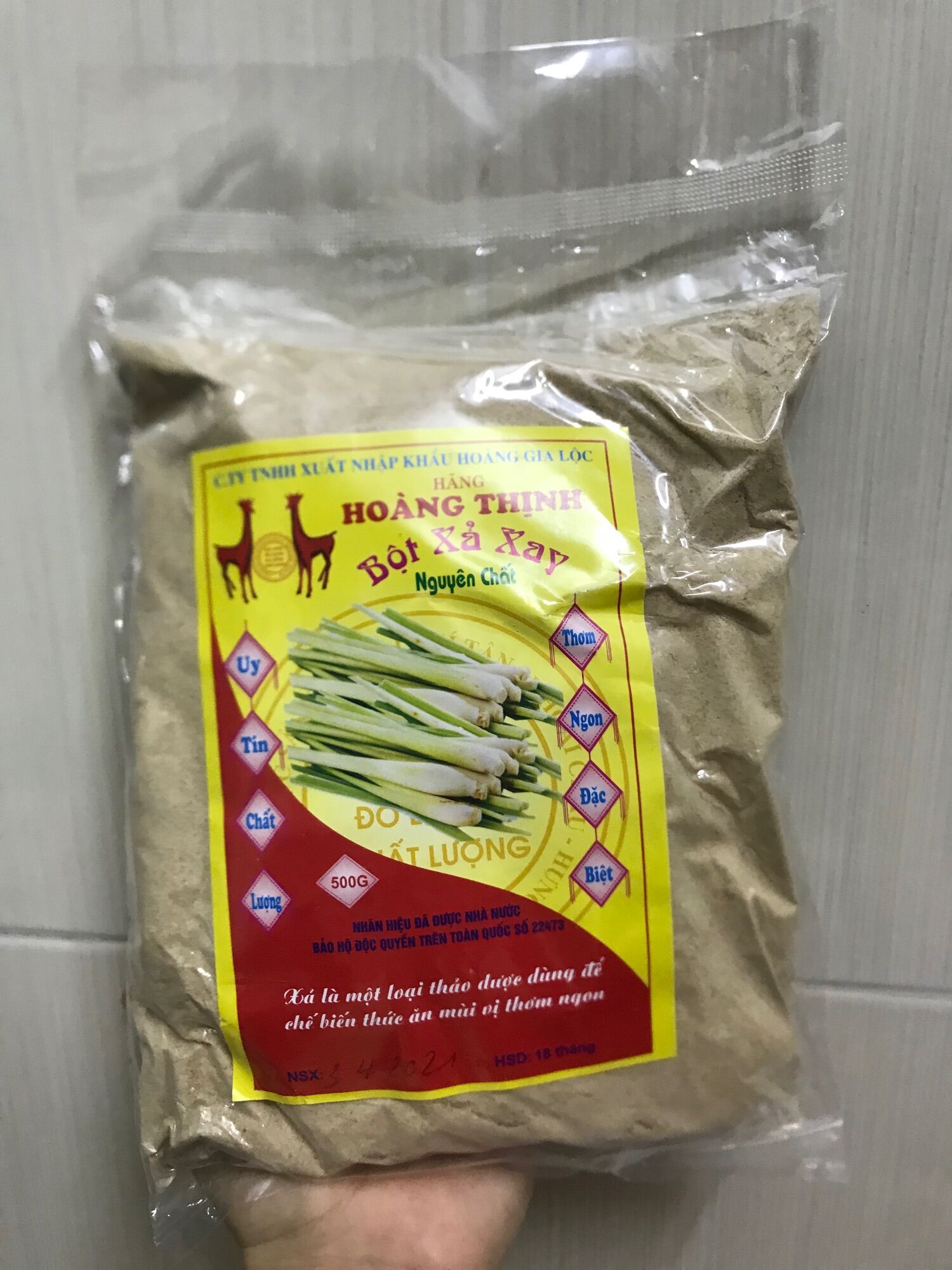 500gr Bột xả xay nguyên chất Hoàng thịnh