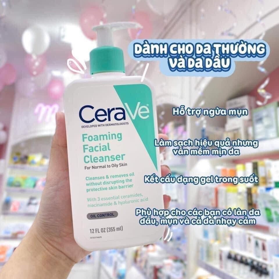 Sữa rửa mặt dịu nhẹ Cerave Foaming Facial Cleanser Oil Control