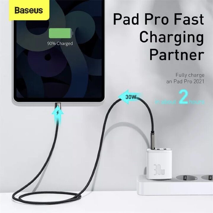 Củ sạc nhanh 30W Baseus 3 cổng TypeC/ USB hỗ trợ QC4.0/PD3.0
