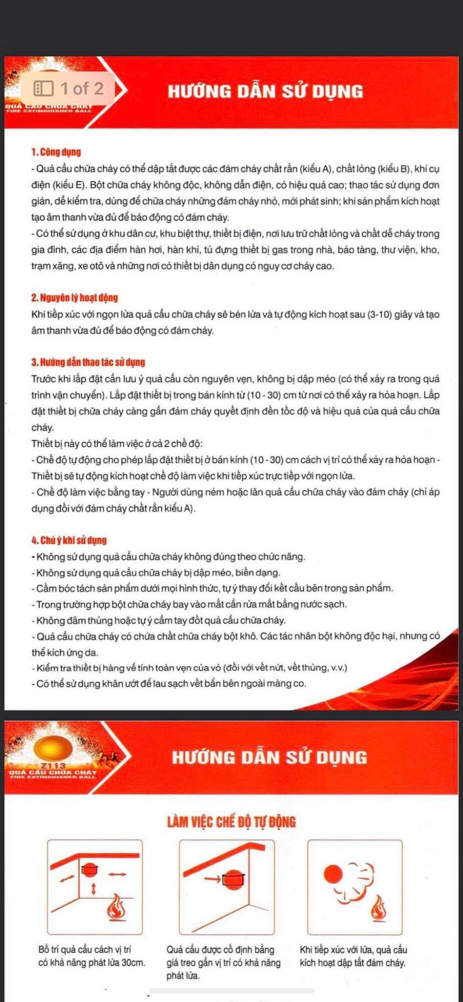 Quả cầu chữa cháy Z113