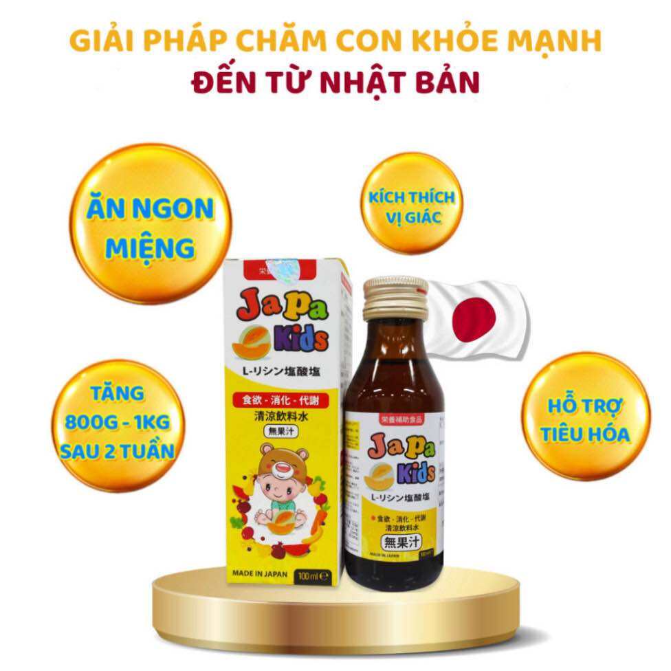 Siro Ăn ngon Japa Kids 100ml Hỗ trợ bé ăn ngon, tăng sức đề kháng cho trẻ ốm yếu, còi cọc, trẻ thấp bé nhẹ cân