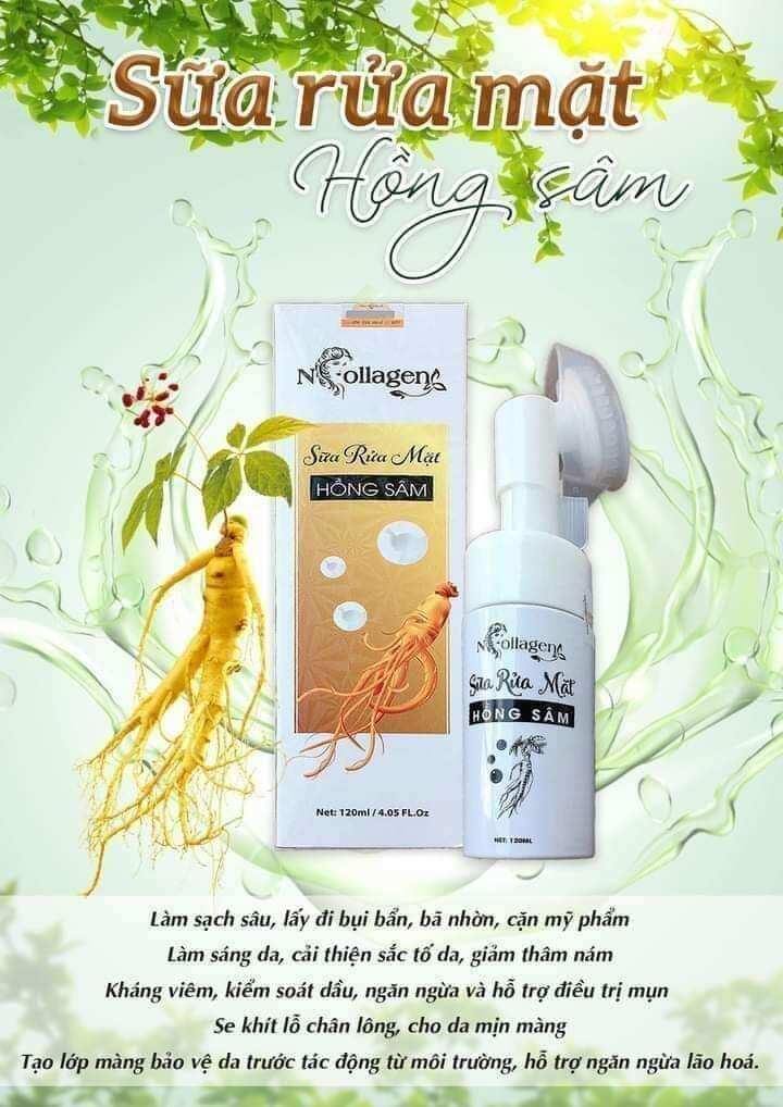 Sữa rửa mặt hồng sâm ncolagen