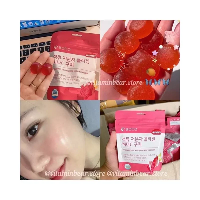 [Vitaminbear Store] Kẹo Collagen Boto vị Lựu