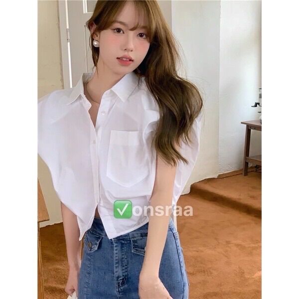 ❌áo sơ mi tay phồng điệu đà đáng iu❌